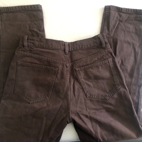 Brown Zara Pants With Fun Button Closure - Picture 3 of 4